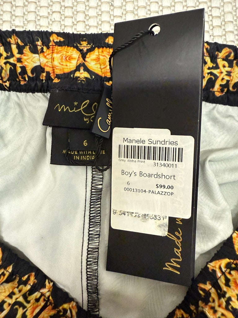 Milla by Camilla Boys Grey Aloha Print Boardshort New With Tags-Resort Retail $99.00