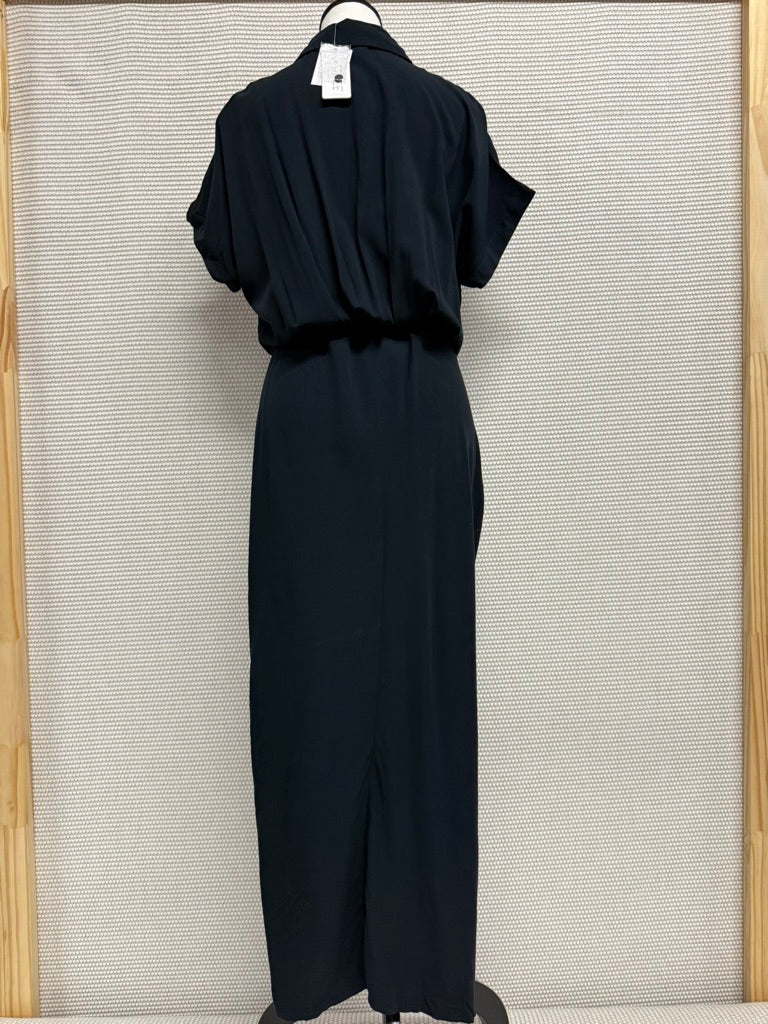 L*Space Black Short Sleeve Button-Front Maxi Dress New With Tags-Resort Retail $178.00
