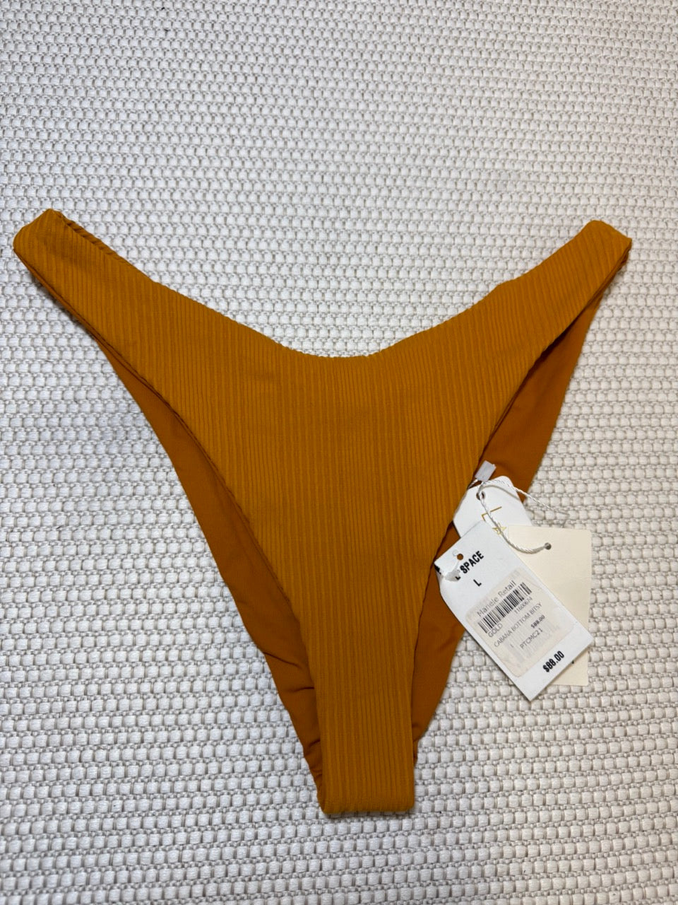 L*Space Cabana Bottom Bitsy Gold Bikini Bottom New With Tags-Resort