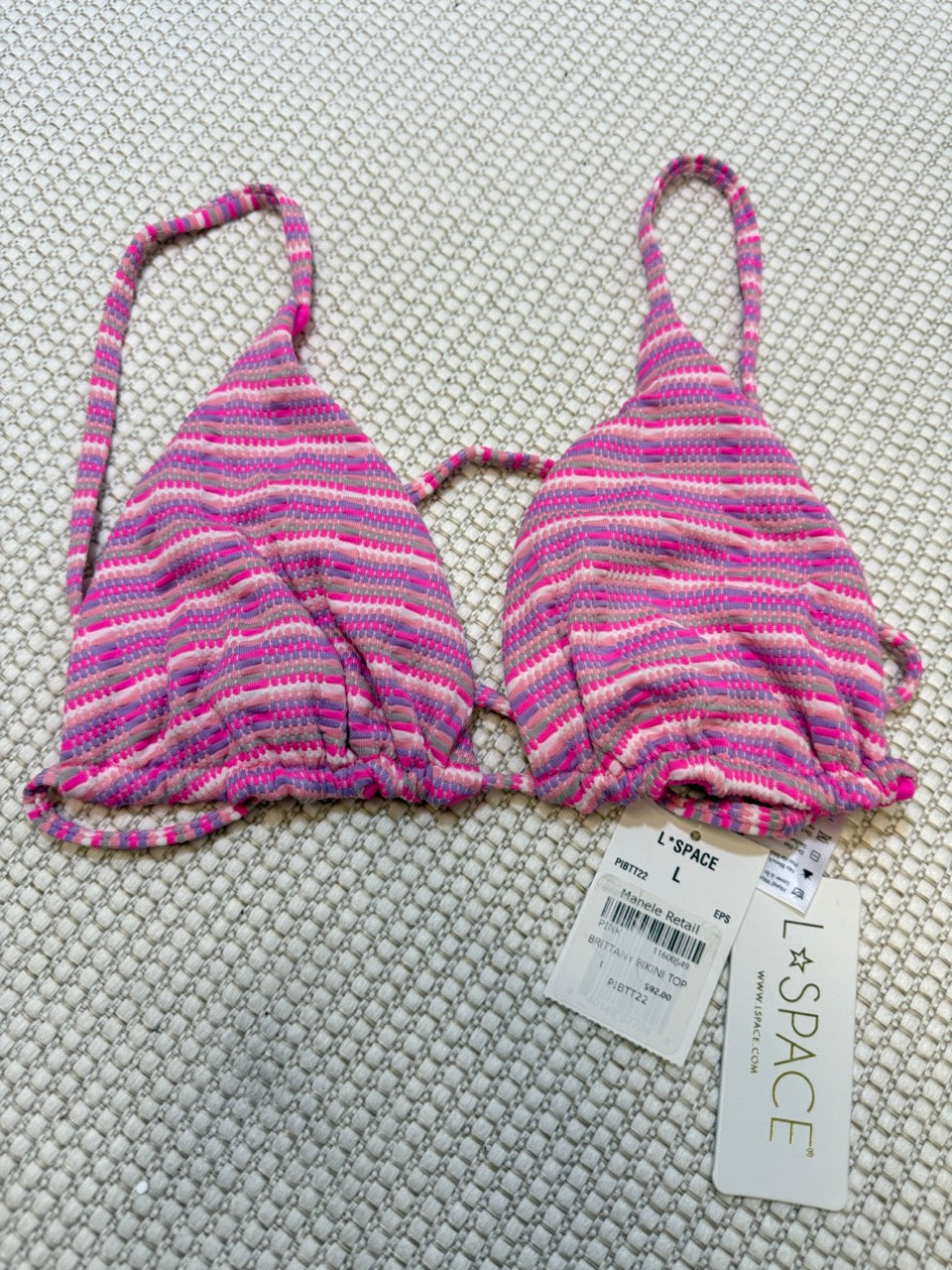 L*SPACE Brittany Bikini Top in Pink Multi