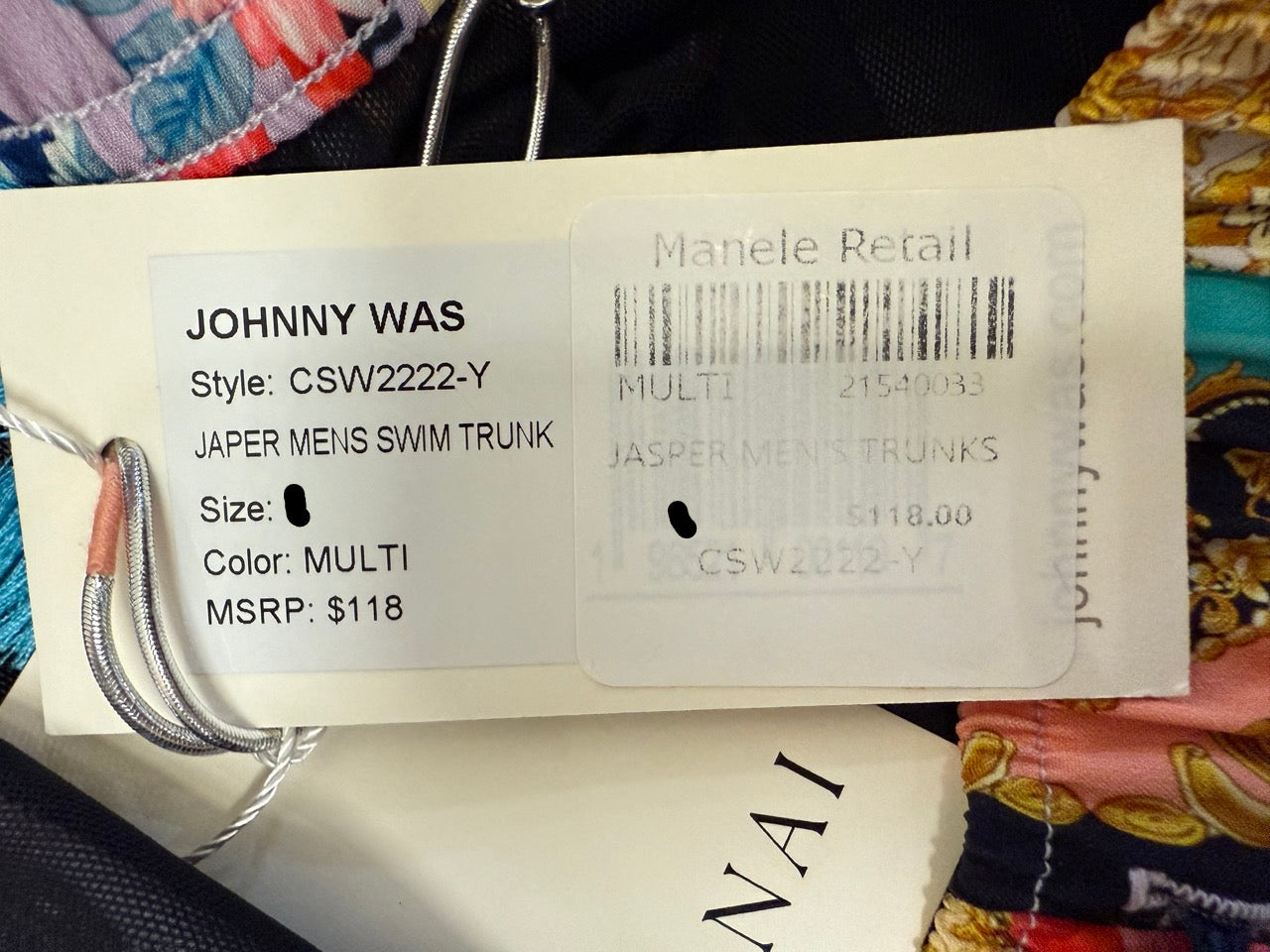 Johnny Was Jasper Men's Trunks in Multi -New with Tags. Resort Retail $118.00