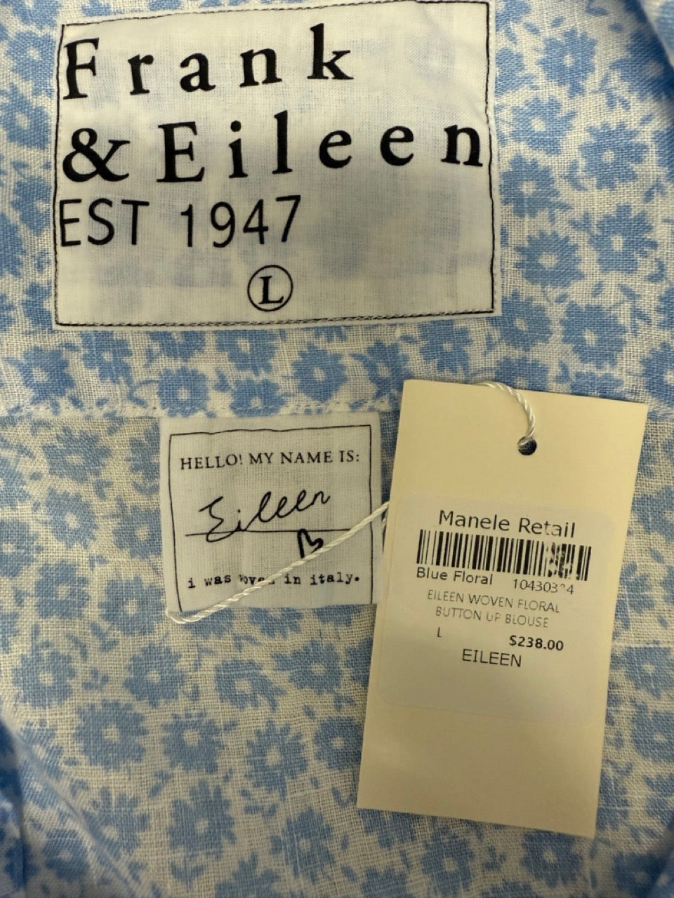 Frank & Eileen Blue Floral Woven Button-Up Shirt