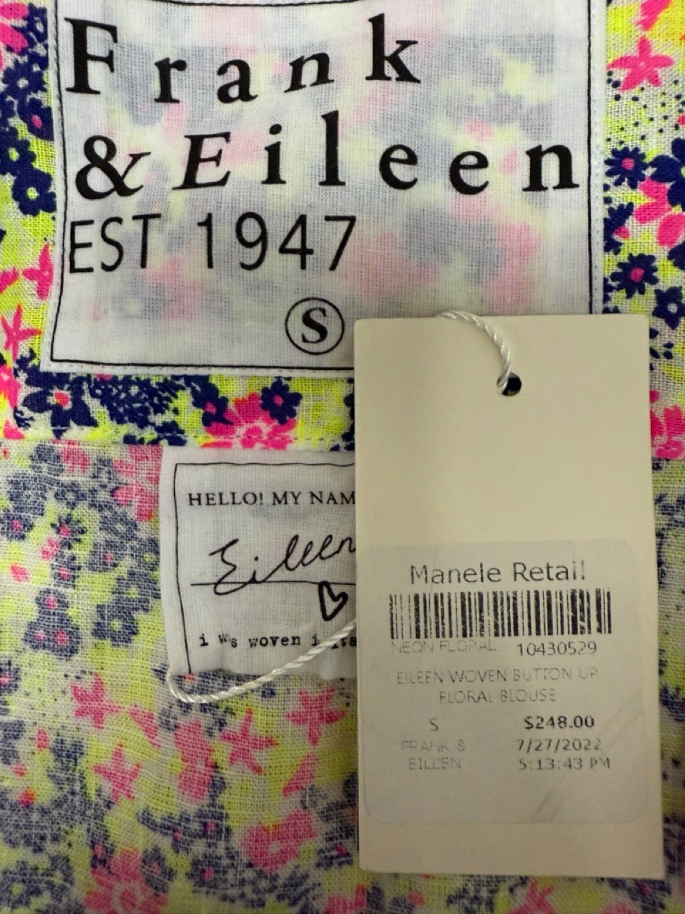Frank & Eileen Neon Floral Button-Up Shirt