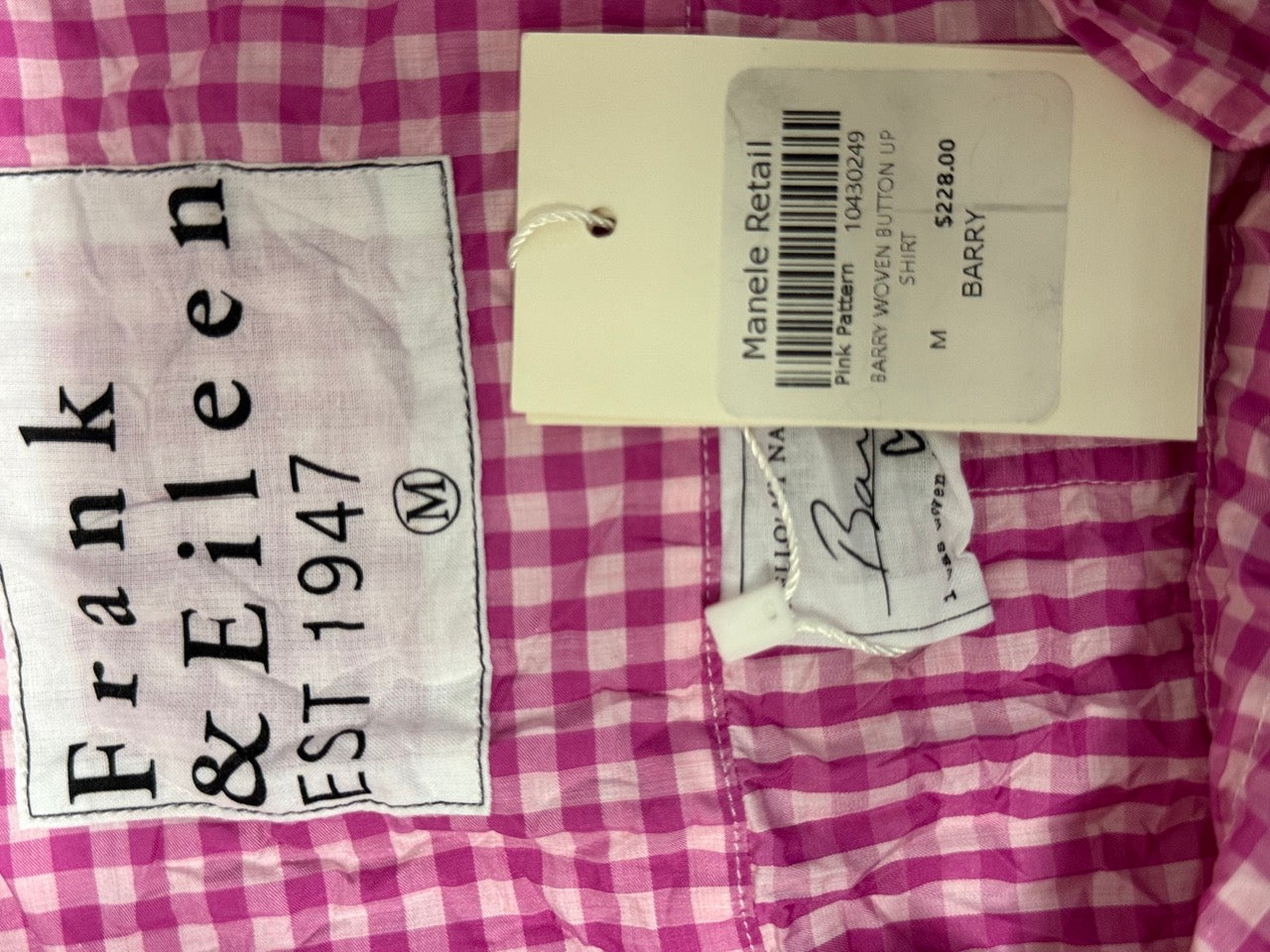 Frank & Eileen Pink Gingham Button-Up Shirt