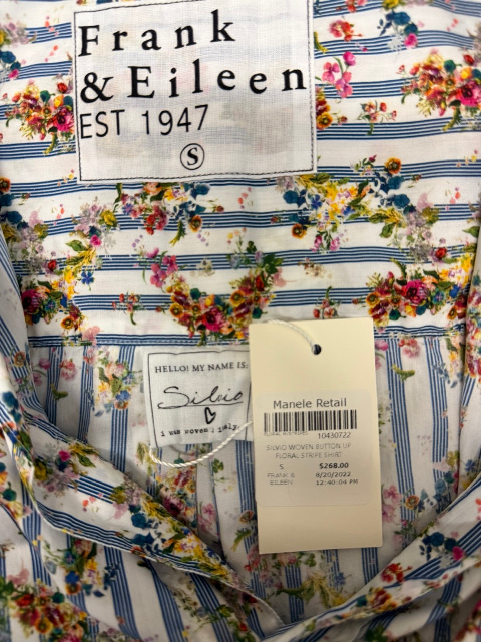 Frank & Eileen Silvio Woven Floral Stripe Button-Up Shirt