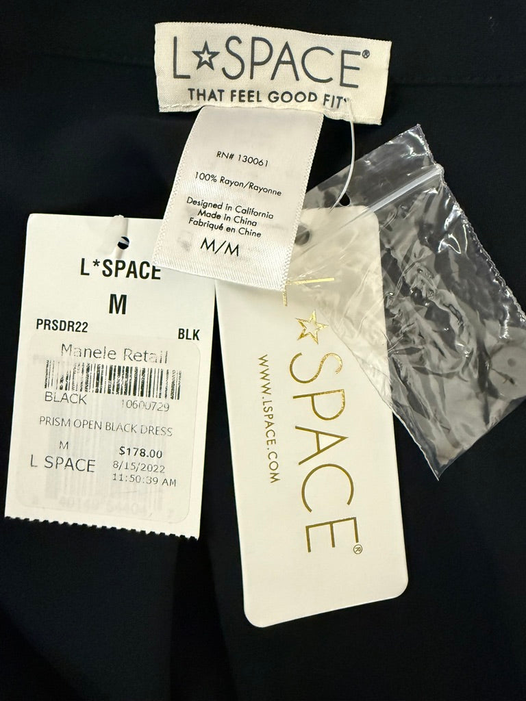 L*Space Black Short Sleeve Button-Front Maxi Dress New With Tags-Resort Retail $178.00