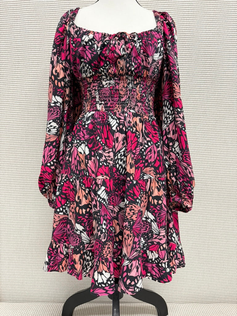 L*SPACE Cassidy Butterfly Print Smocked Mini Dress New With Tags-Resort Retail $158