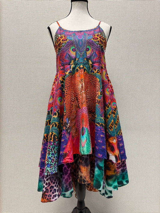 Milla by Camilla Kids Round Neck Tiered Dress in Pink Purple Pattern– New With Tags Resort Retail $299