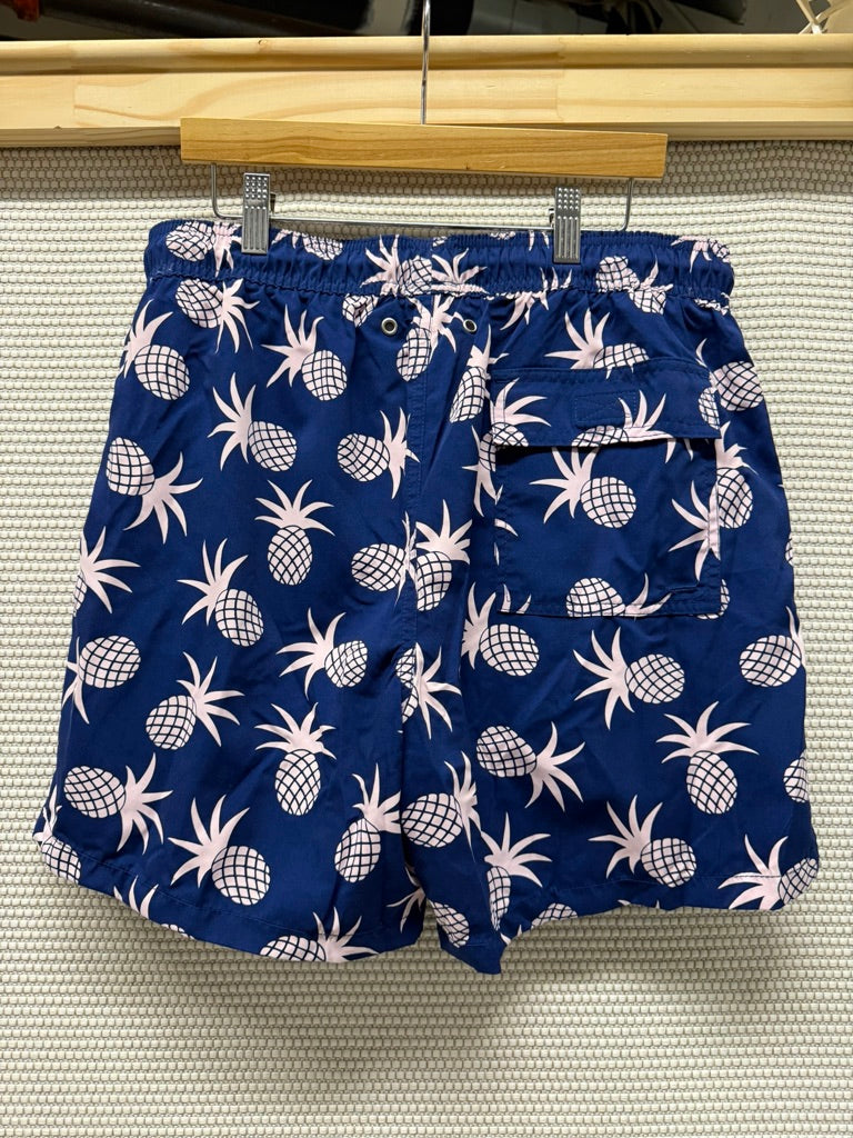 Tom & Teddy Men’s Navy & Blush Pineapple Swim Trunks-Resort Retail: $138