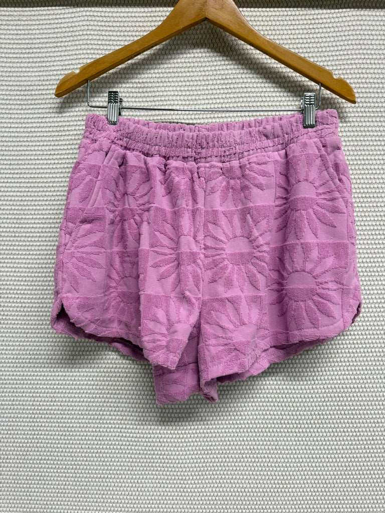 L*SPACE Soleil Rose Textured Terry Shorts New With Tags-Resort Retail $92