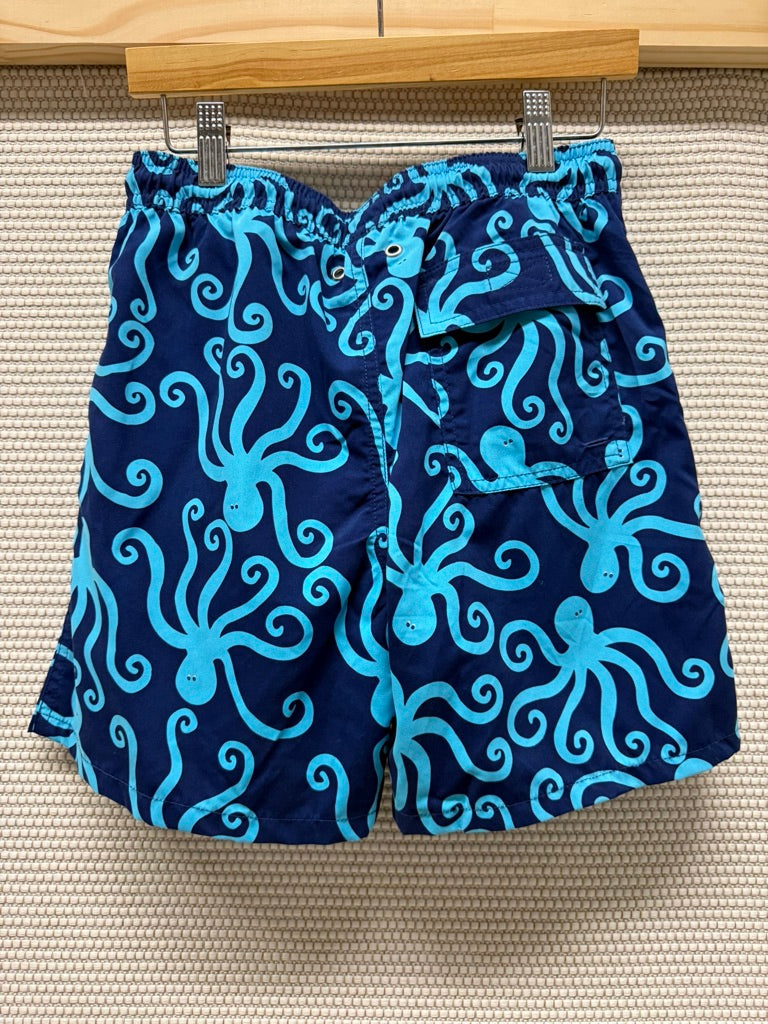 Tom & Teddy Boys Navy & Aqua Octopus Swim Trunks New With Tags-Resort Retail $60