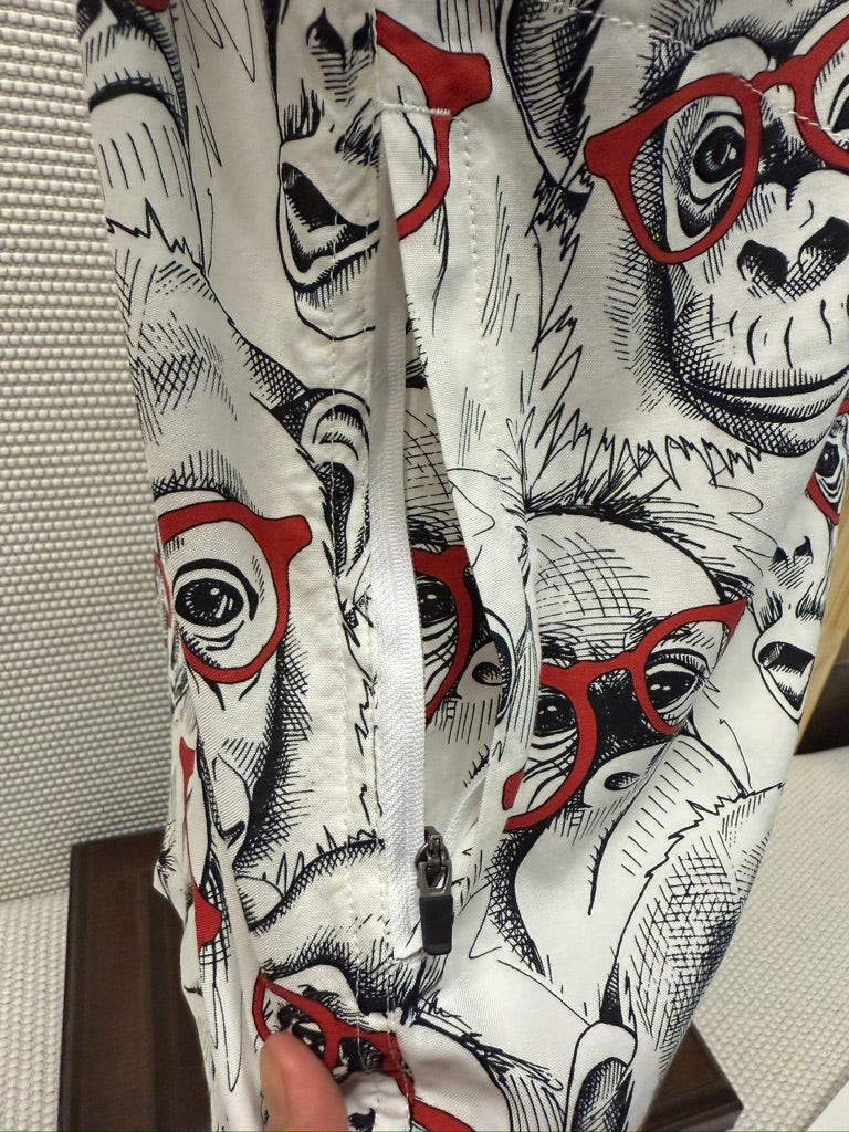 Baja Llama "Dr. Yessire" Men's Aloha Monkey Shirt. New With Tags. Resort Retail $85.00