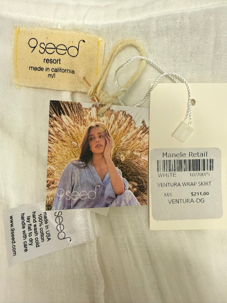 9 Seed Ventura Wrap Skirt White New With Tags-Resort Retail $211.00