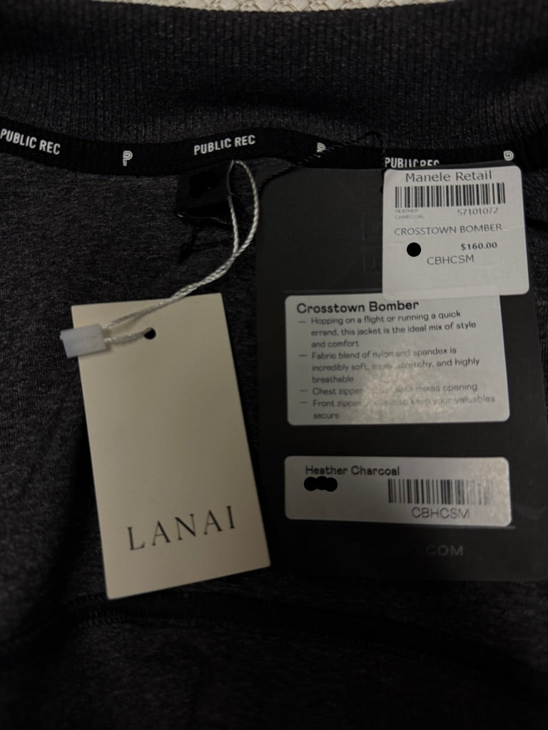 Public Record "Crosstown Bomber" Men's Jacket in Charcoal. New With Tags. Resort Retail $160.00