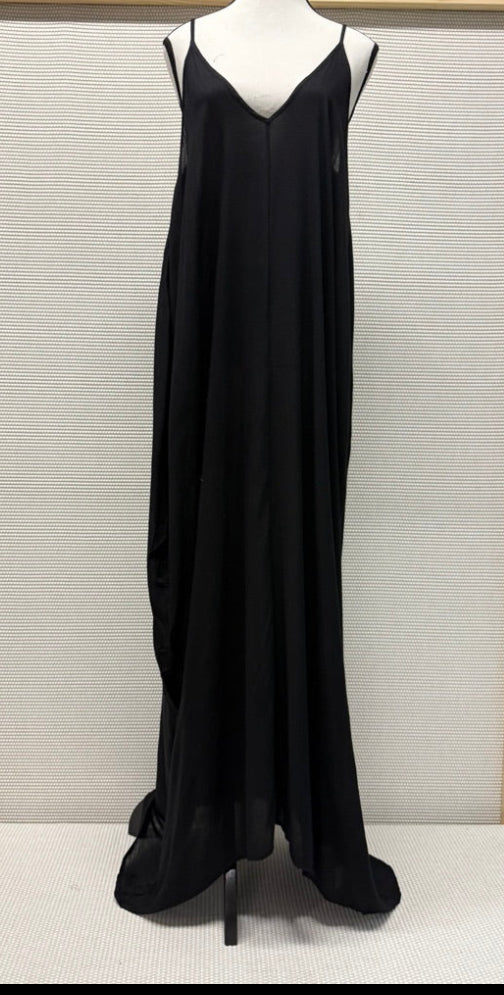 Elan Black V-Neck Maxi Slip Dress New with Tags-Resort Retail: $128