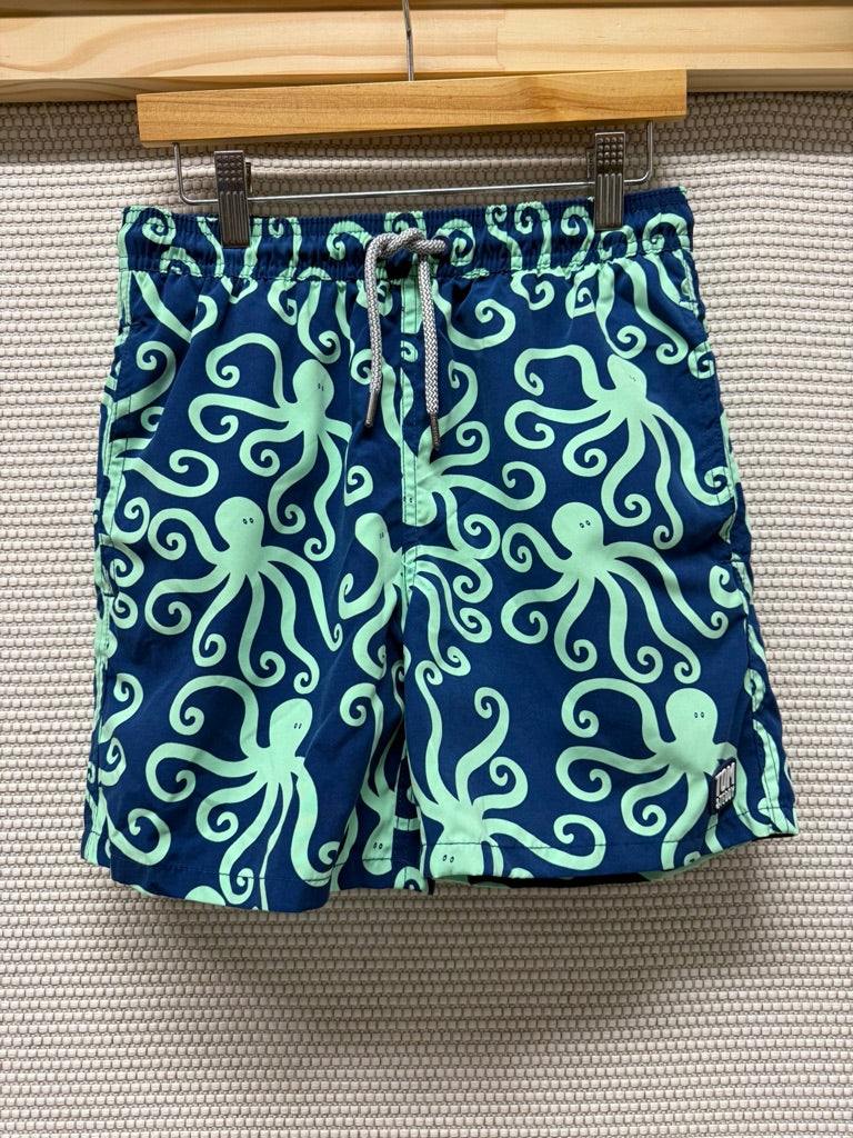 Tom & Teddy Boys Navy & Mint Octopus Swim Trunks New With Tags-Resort Retail $60