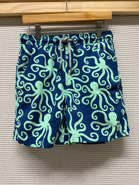 Tom & Teddy Boys Navy & Mint Octopus Swim Trunks New With Tags-Resort Retail $60