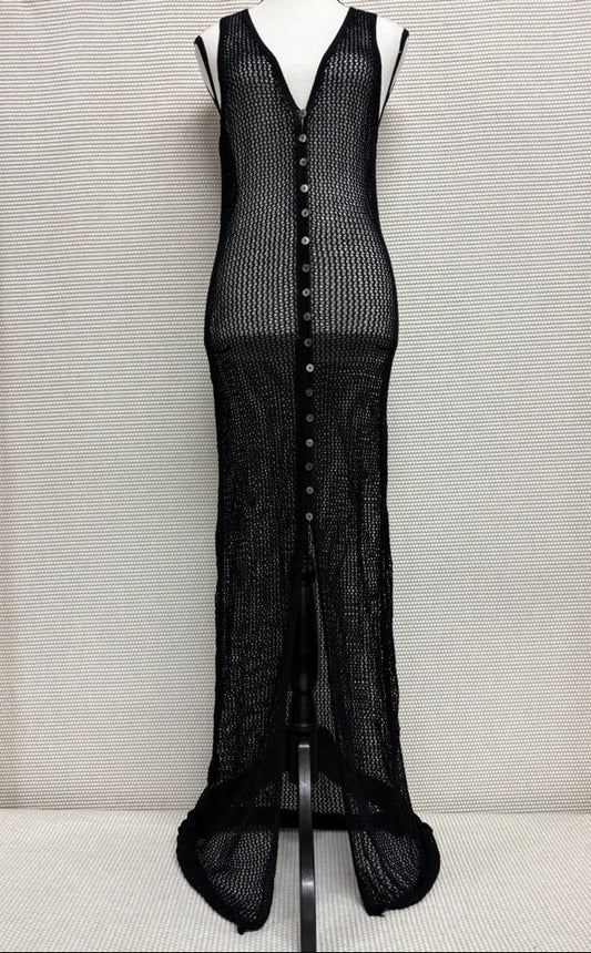 L*Space Adrift Black Mesh Maxi Dress – New With Tags – Resort Retail $180