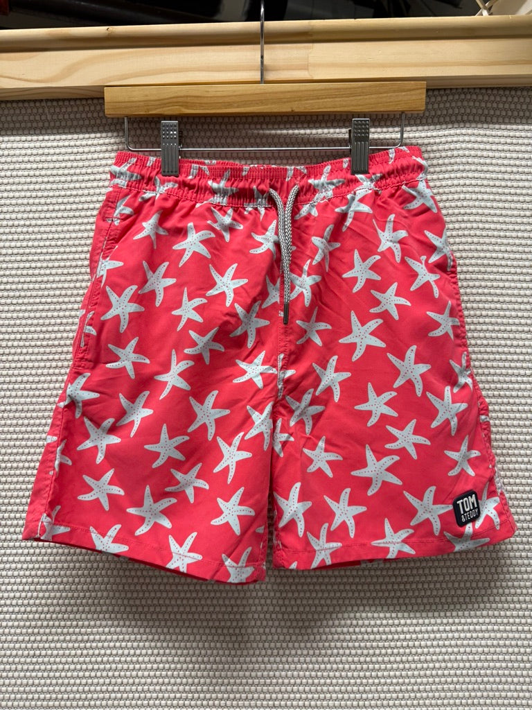 Tom & Teddy Boys Coral Starfish Swim Trunks-New With Tags Resort Retail $60