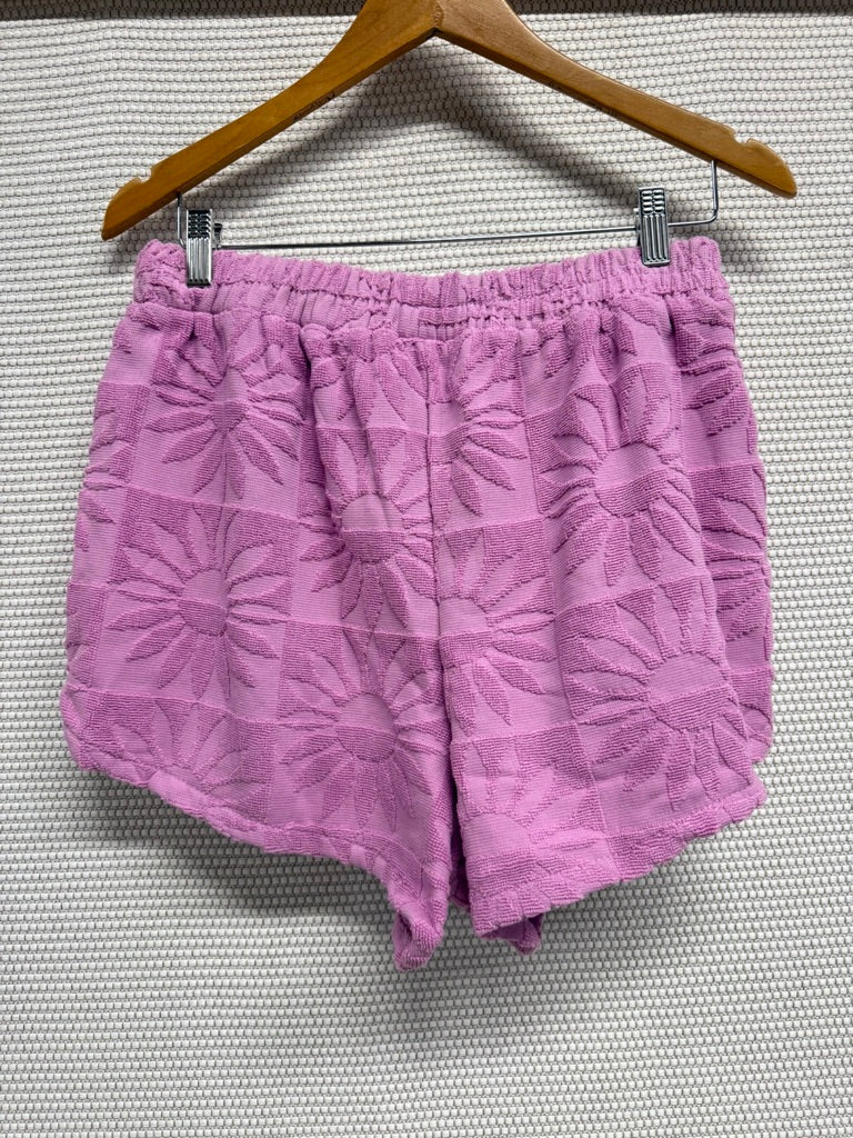 L*SPACE Soleil Rose Textured Terry Shorts New With Tags-Resort Retail $92