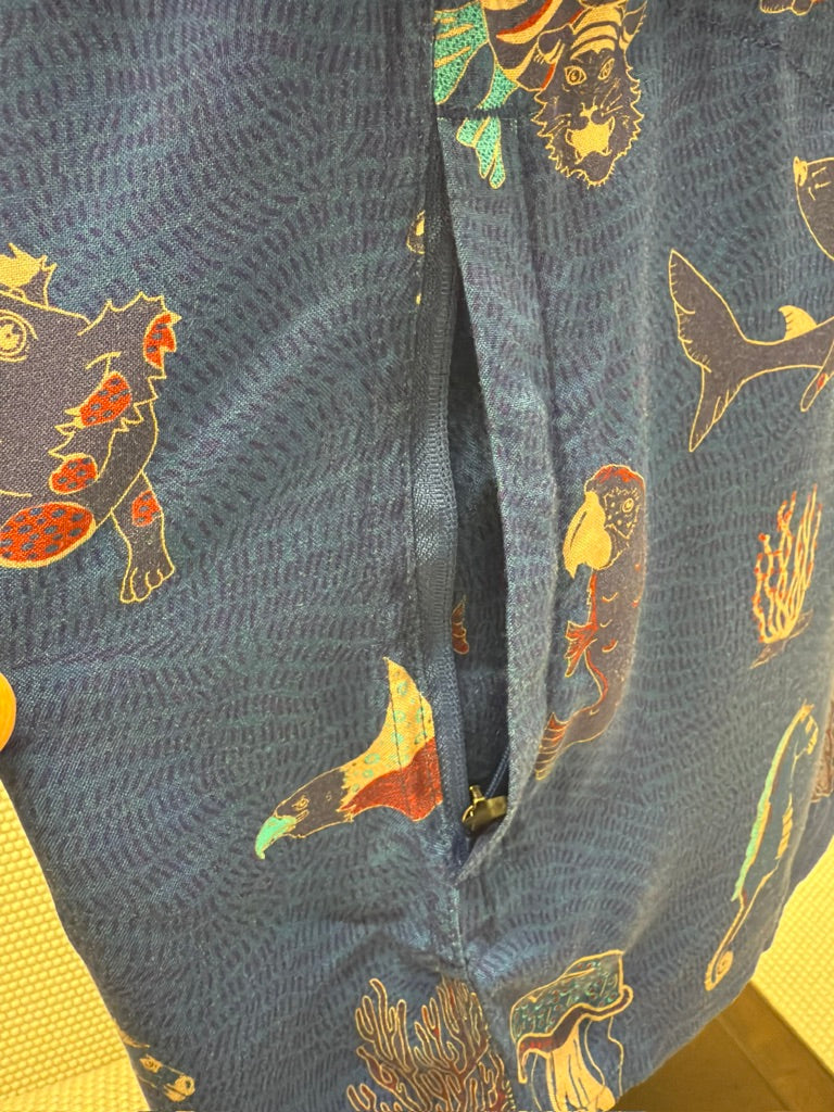 Baja Llama  "Split Personalities" Men's Aloha Shirt. New With Tags. Resort Retail $92.00
