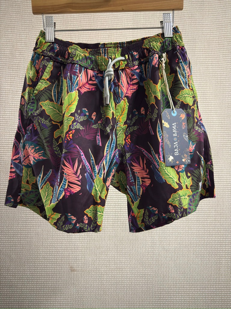 Baja Llama "I'm Freaking Out Man" Men's Stretch Swim Trunks. New With Tags. Resort Retail $98.00