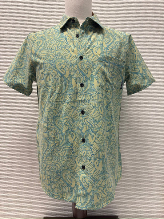 Baja Llama "Too The Death" Men's Aloha Shirt. New With Tags. Resort Retail $79.00
