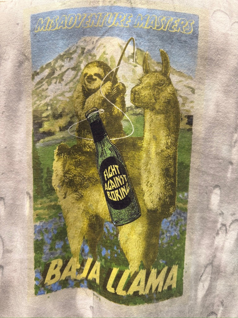 Baja Llama “Misadventure Masters” Premium Graphic Tee — Resort Retail $40.00