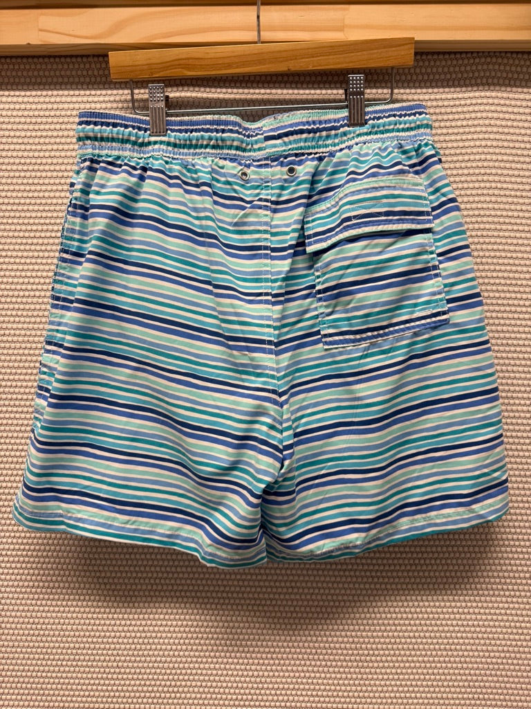 Tom & Teddy Men’s Blue & Aqua Stripe Swim Trunks New With Tags-Resort Retail $138.00