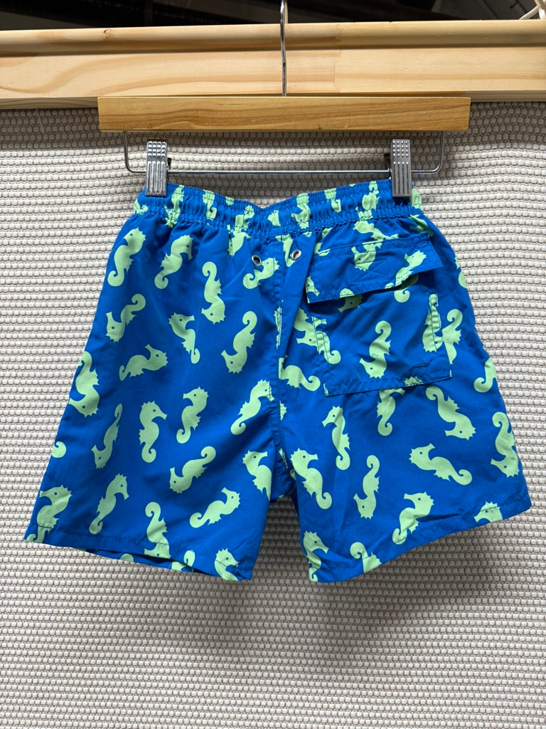 Tom & Teddy Boys Blue & Green Seahorse Swim Trunks New With Tags-Resort Retail $60.00