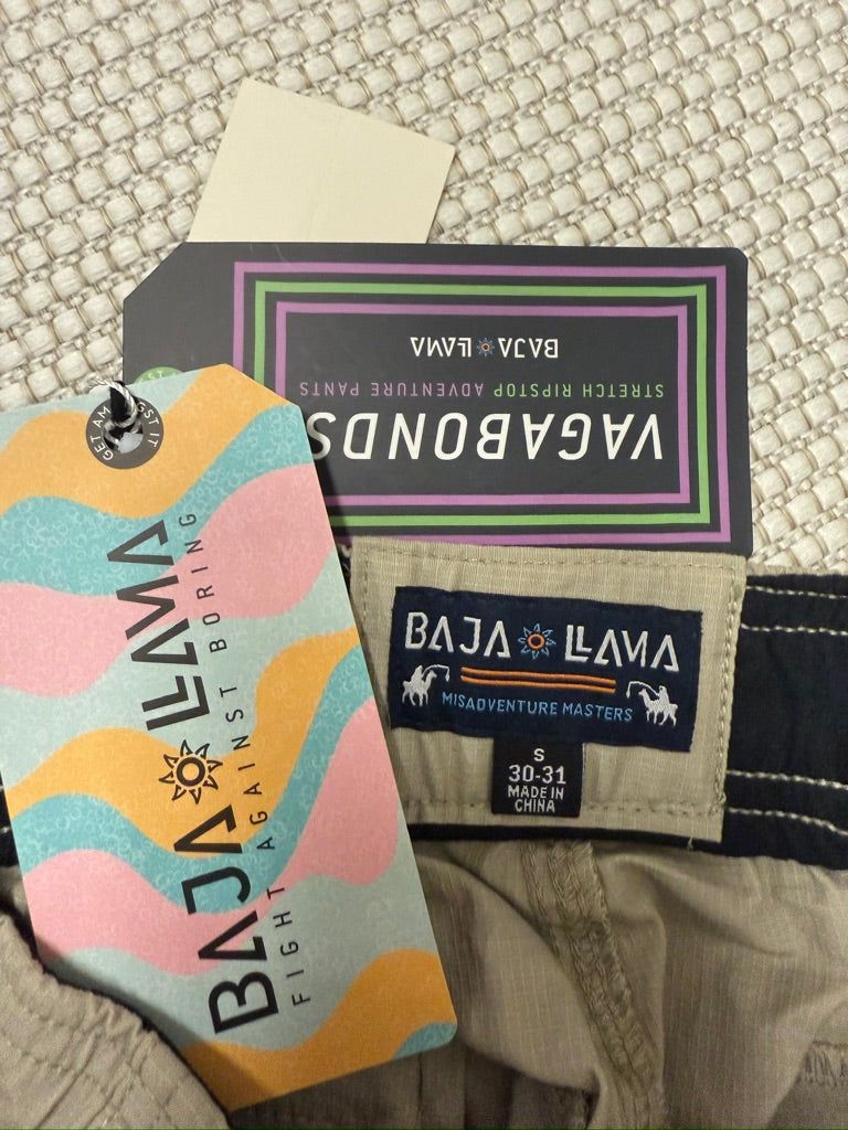 Baja Llama "Khaki Vagabond" Men's Stretch Ripstop Adventure Pants. New With Tags. Resort Retail $89.00