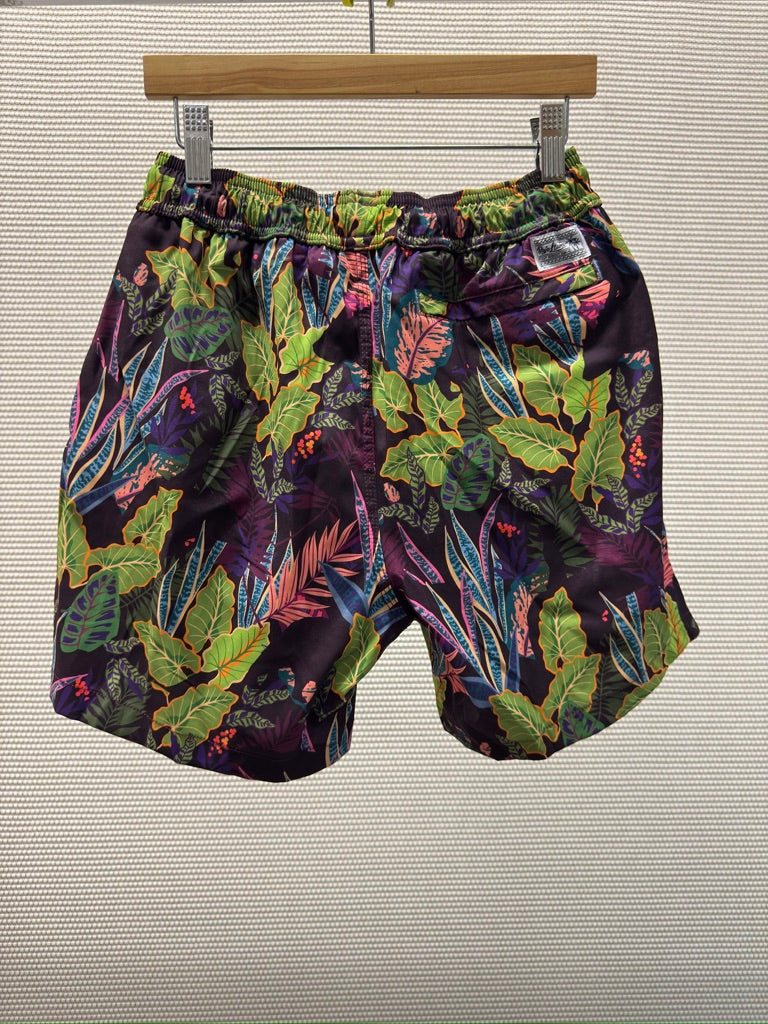 Baja Llama “I'm Freaking Out Man” Stretch Swim Trunks — Tropical Multi-Color Print —New With Tags. Resort Retail: $88