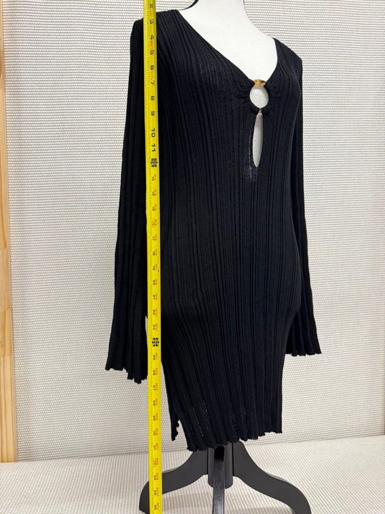 L*Space “Wailea” Ribbed Cover-Up Dress Black New With Tags –Resort Retail $145