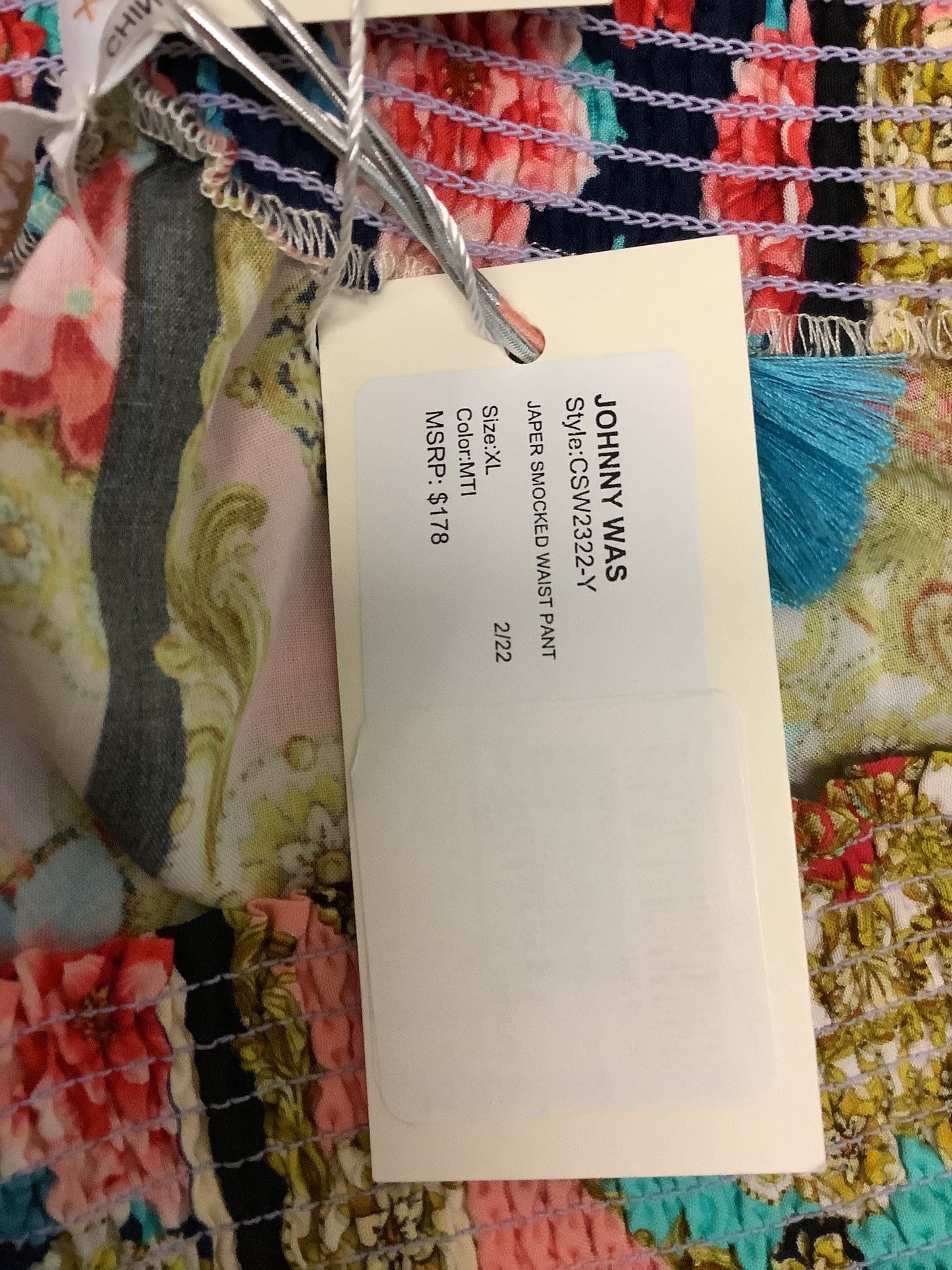 Johnny Was Japer Smocked Waist Pants Multi