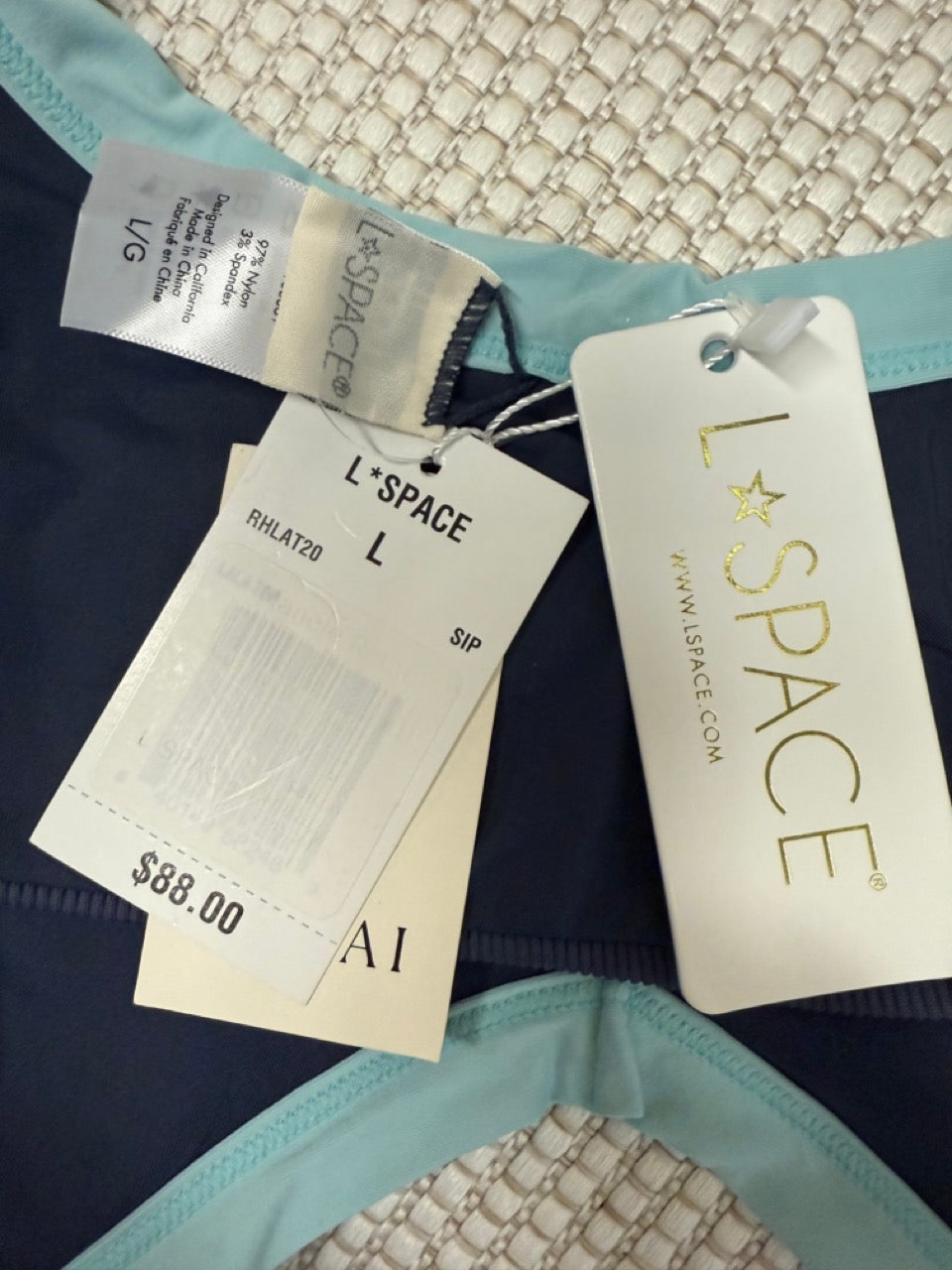 L*Space Lala Blue Multi Wireless Bikini Top New With Tags-Vacation Ready