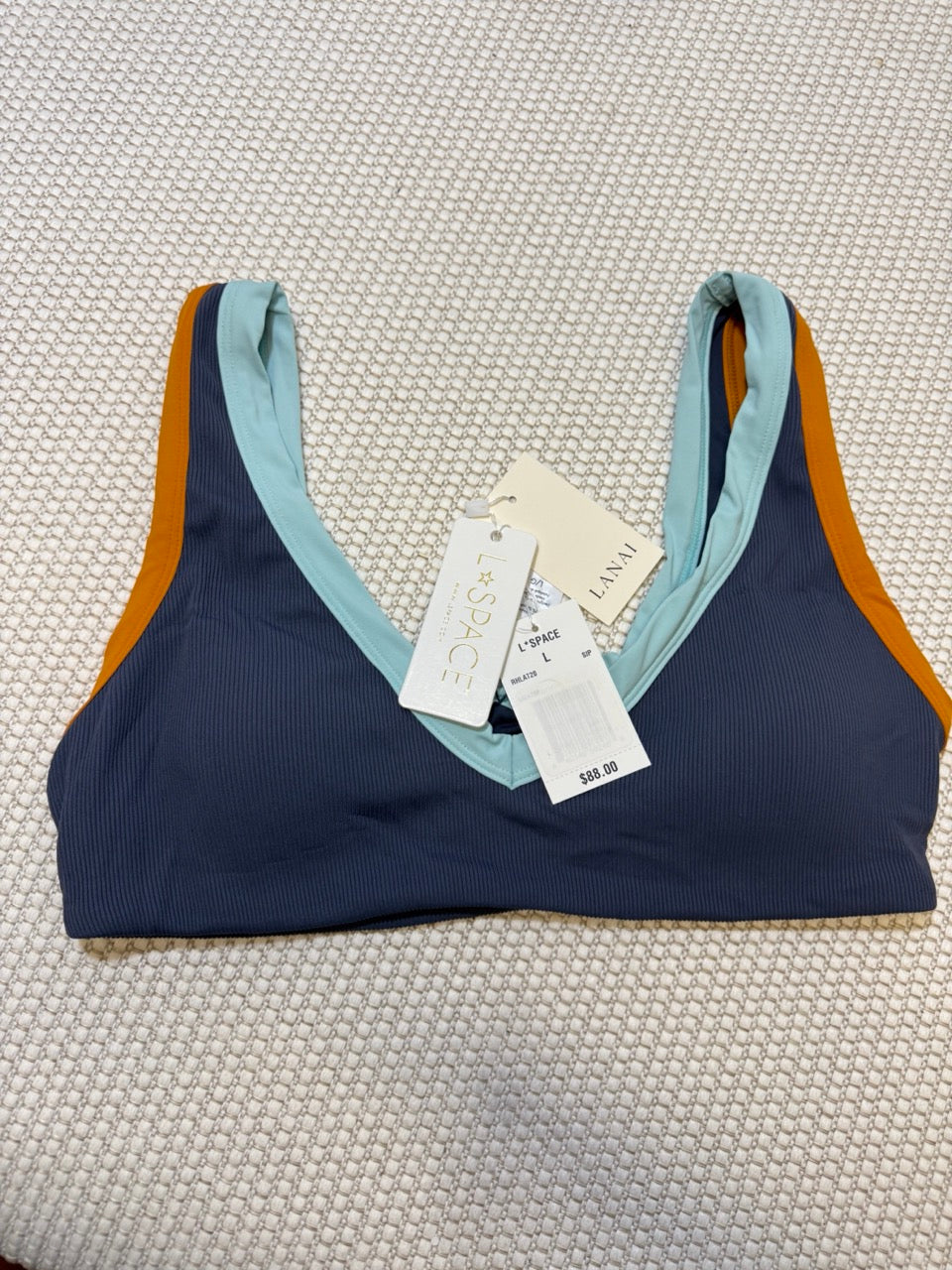 L*Space Lala Blue Multi Wireless Bikini Top New With Tags-Vacation Ready