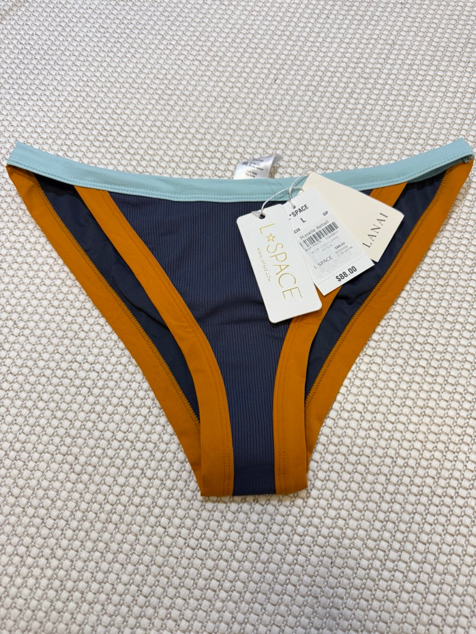 L*Space Vacay Blue Multi Classic Bikini Bottom New With Tags-2022 Collection
