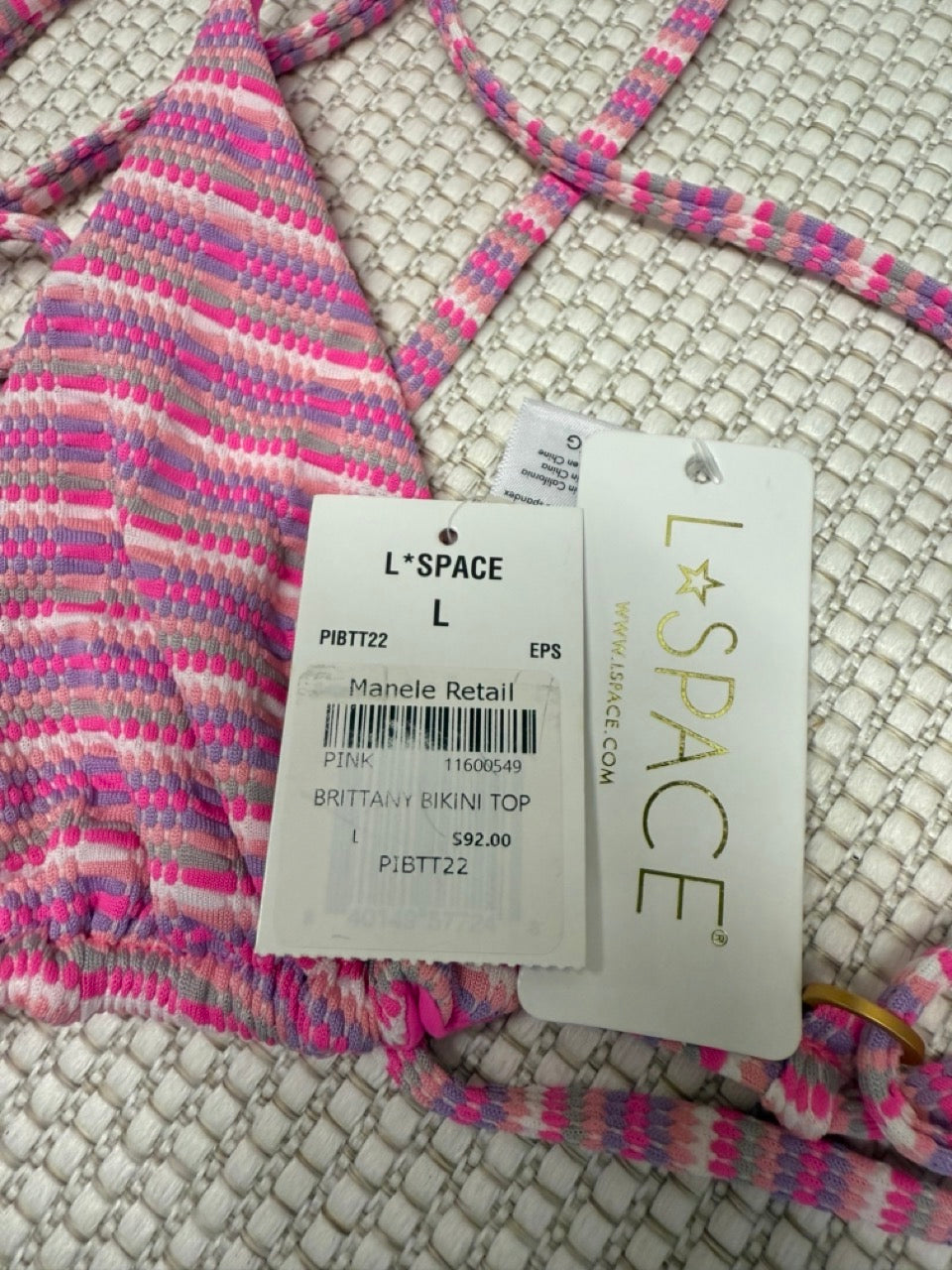 L*SPACE Brittany Bikini Top in Pink Multi