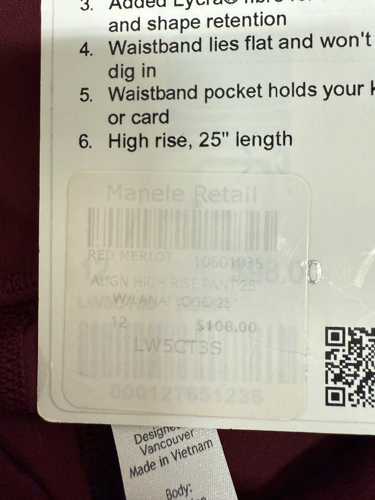 Lululemon Align HR Pant 25"