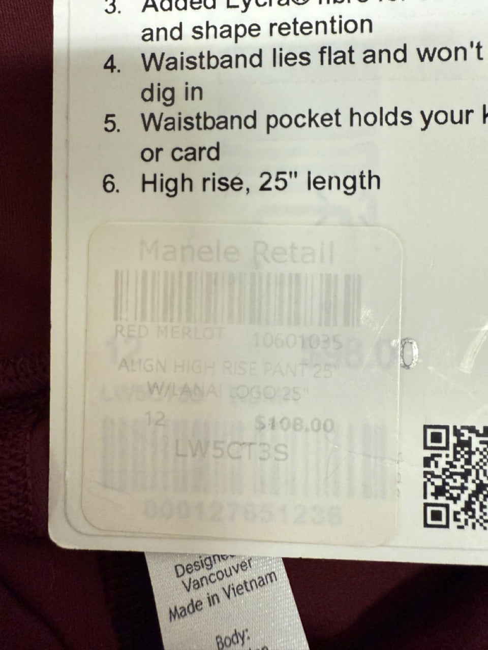 Lululemon Align HR Pant 25"