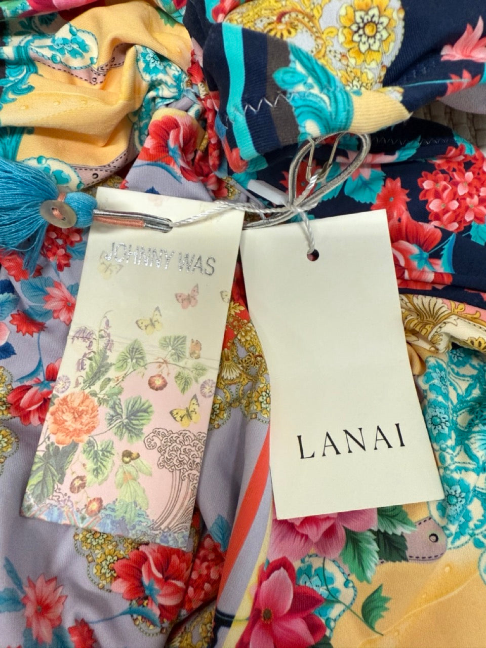 Johnny Was Taper Plunge 1 Piece Multi Floral Swimsuit