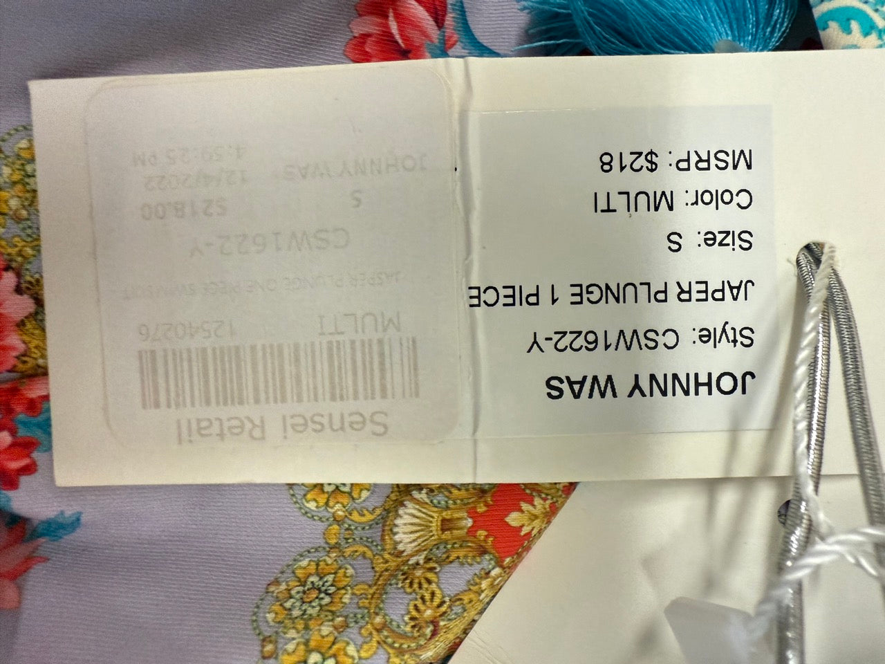 Johnny Was Taper Plunge 1 Piece Multi Floral Swimsuit