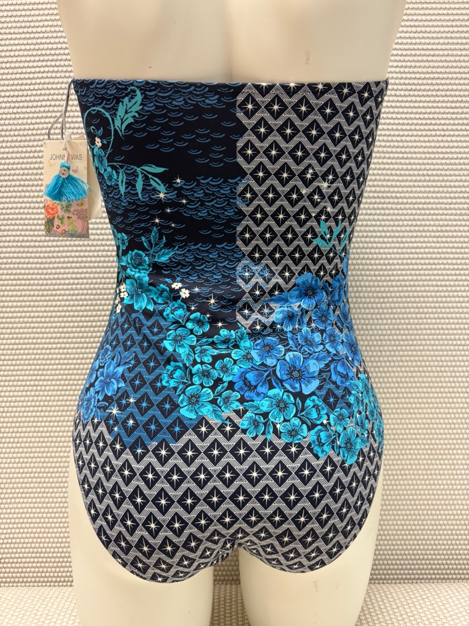 Johnny Was Blue Floral One Piece Swimsuit