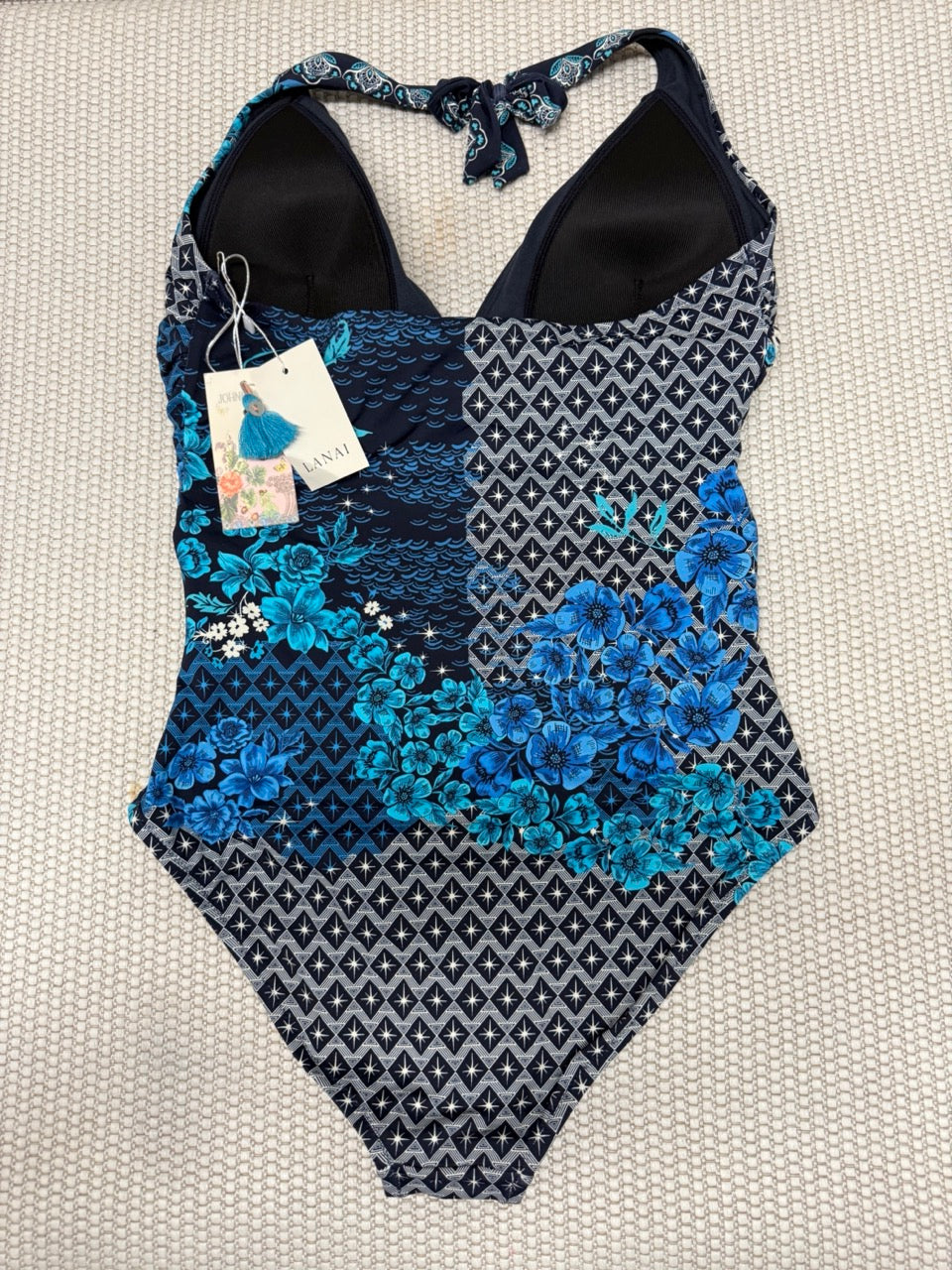 Johnny Was Blue Floral One Piece Swimsuit