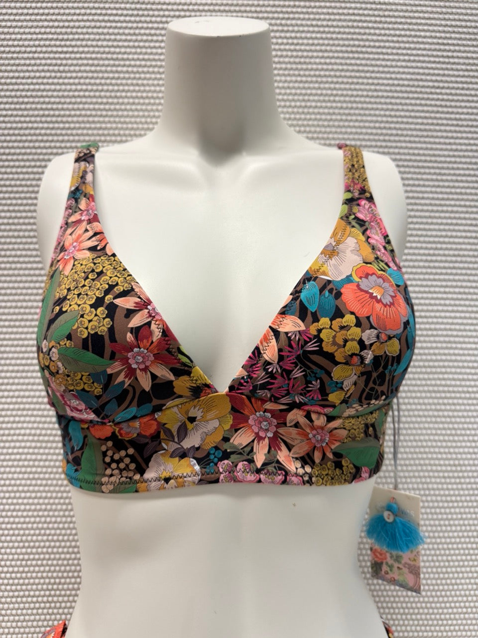 Johnny Was Millo Halter Bikini Top - Tropical Floral Print
