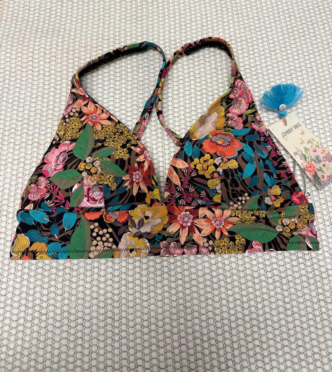 Johnny Was Millo Halter Bikini Top - Tropical Floral Print