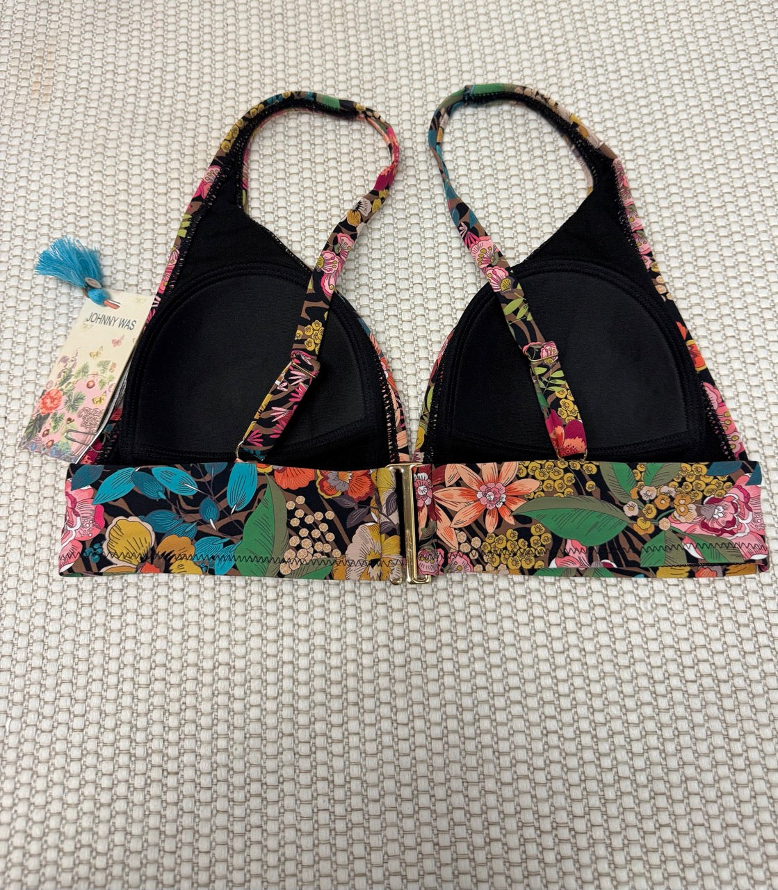 Johnny Was Millo Halter Bikini Top - Tropical Floral Print