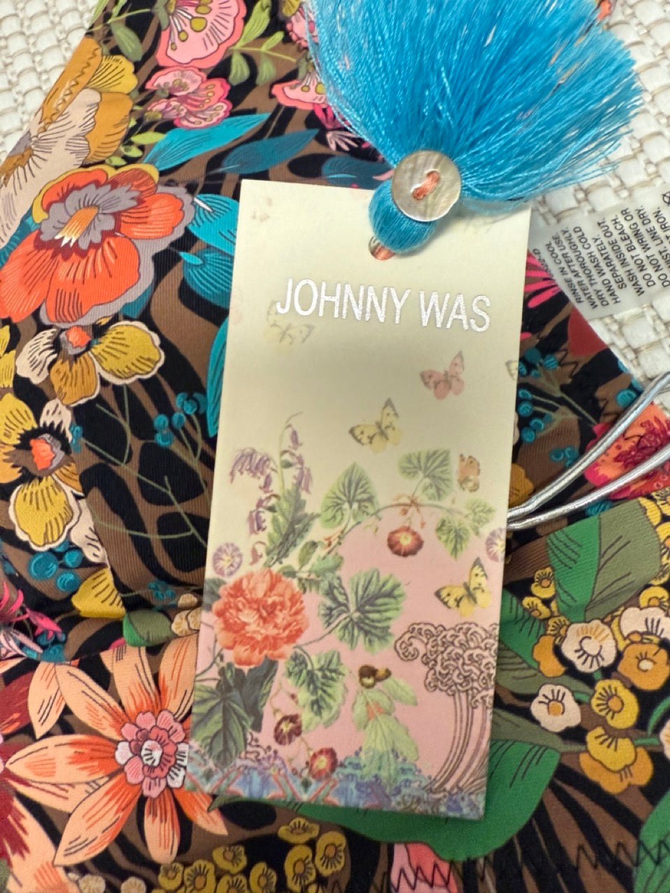 Johnny Was Millo Halter Bikini Top - Tropical Floral Print