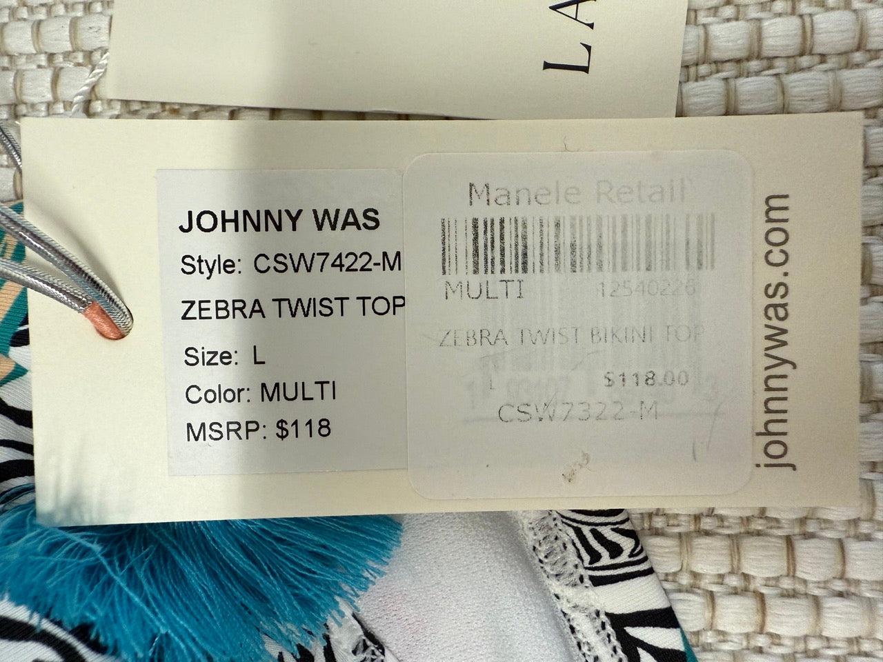 Johnny Was Zebra Twist Top Multi Print