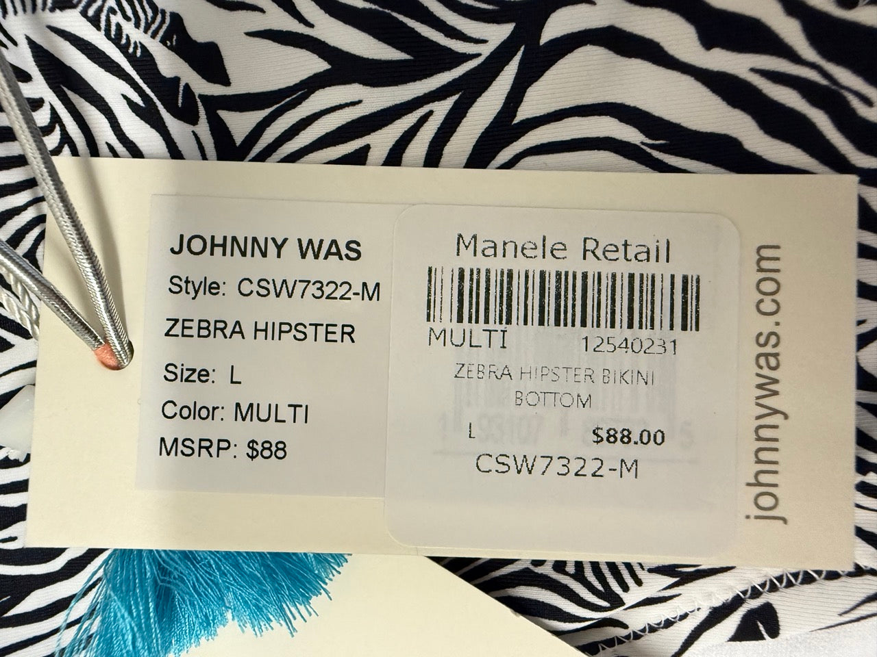 Johnny Was Zebra Hipster Bikini Bottom